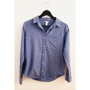 Forever 21 Blue Button-Down Blouse